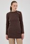 8132A Shoulder Button Detail Tunic Bitter Brown