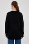Black Oversize Crew Neck Women's Sweater 2345 - 5