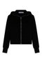 Black Zippered Hooded Women's Sweatshirt - 3