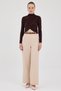 Bitter Brown Draped High Neck Long Sleeve Blouse 2379 - 3