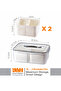 YAH XL Smart Kitchen Storage Box -Airtight Fridge & Pantry Organizers (2 Draining Baskets /Dividers) - 3