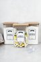 3-Piece Wooden Vacuum Lid Colored White Tablet Detergent Storage Container with Scale Detergent Dispenser 3 Lt - 2