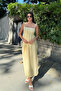 Yellow Long Cotton Summer Dress – Unlined with Tie Straps - 8