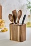 Acacia Wood Countertop Cutlery - Knife Holder Organizer and Spoon Set
