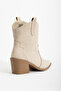 Taupe Stone Cream Skin Beige Matte Suede Western Cowboy Boots - 4