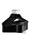 12 Economical Black Wooden Look Plastic Clothes Hangers - 2