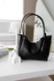 Black Stylish and Functional Women's Snap-Fastener Hand and Shoulder Bag with Wallet & Makeup Bag L:25 E:38 W:15 ((Marteniçka Bracelet Is a Gift! !)) - 2