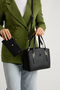 Women's Black 5-Compartment Handbag and Shoulder Bag and Wallet Combination -J4030