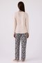 Women's Patterned Comfortable Fit Button-Down Collar Long Sleeve Pajama Set - 5