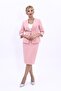 V-Neck Cropped Jacket & Plain Tight Skirt - Powder - 1016540