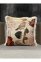 Cream Colored Imported Silk Velvet - Sheath with Birds and Tassels (Double Sided Pattern) - 3