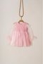 Pink Sparkly Fabric Cuff Ruffled Tulle Skirt Long Tulle Sleeves Girls Kids Baby Girl Dress - 6
