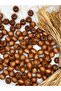 14 mm Tan Brown Wooden Beads (50 Gr 47 Pieces) Wide Hole Diameter 6 mm Macrame Bag Bracelet Jewelry - 3