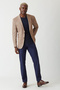 Men's 2 Button Double Slit Mono Collar Jacket Beige - 5