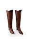 Zori World DEUX Brown Vegan Leather Boots 2-in-1 Convertible Style with 2" Block Heel - 3