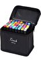 Dual Tip Art Markers with Carrying Case – Odorless & Non-Toxic Twin Head Permanent Colourin