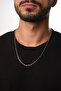 Steel Rectangular Square Men's Necklace 2mm Does Not Tarnish - 5