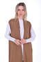 Tiriko long vest brooch toprak