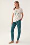 Sun Beige Women's Short Sleeve Pajama Set - 2
