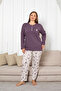 Long Sleeve 100% Cotton Plus Size Mother's Pajama Set - Mother's Special Series - 2