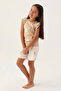 Licensed Frilly Beige Girl's Shorts Set - 3