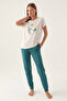 Sun Beige Women's Short Sleeve Pajama Set