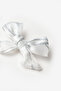 Ecru Glitter Striped Organza Girl's Clip Buckle - 2