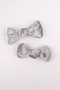 Gray 2-Piece Velvet Girl's Clip Buckle - 2