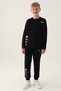 Black Crew Neck Kappa Logo Printed Boy's Sweatshirt - 5