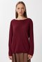 Open Shoulder Seasonal Mercerized Knitwear Sweater Bordo Lus0132 - 3