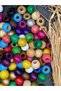 20 mm Mixed Color Wooden Beads (50 Grams 22 Pieces) Hole Diameter 9 mm Round Wide Hole Colorful Board - 3