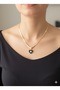 Italian Chain End Zircon Stone Heart Detailed Golden Yellow Color Women's Steel Necklace - 2