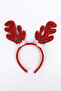 Red Glitter Girl's Crown with Deer Horns - 2