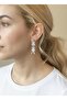 Stainless Steel V Model Dangle Zircon Stone Silver Color Women's Earrings - 4