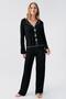 Long Sleeve Flexible Viscose Pajama Set with Ribbon Bow Detail
