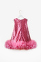 Fuchsia Girls' Dress with Tulle Hem and Sequins - Evie - 6