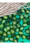 22 mm Khaki Green Wooden Beads (50 Gr 13 Pieces) Wide Hole Diameter 8 mm Macrame Bag Bracelet Jewelry - 3