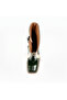 Green Genuine Leather Color Block Heeled Women's Boots - 4