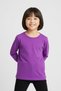 Girl Boy Purple Colored Basic Seasonal Long Sleeve T-Shirt