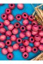 24 mm Pink Wooden Beads (13 Pieces) Round Macrame Bag Design Wooden Beads Hole Diameter 9 mm - 3