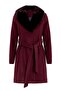 Shawl Collar Fur Waist Tied Coat Murdum 3093