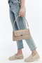 Mink Women's Retro Leather Look Shoulder Bag with Front Cover - 4