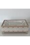 Velvet Foot Scalloped Pearl Decorated Towel Holder Organizer Gift Dowry Holder - 2