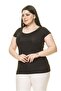 Women's Plus Size Black Pearl Stone Embroidered Bodysuit 17E-70013-1 - 4
