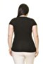 Women's Plus Size Black Stone Embroidered Zippered Bodysuit 16C-70008 - 5