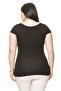 Women's Plus Size Black Pearl Stone Embroidered Bodysuit 17E-70013-1 - 5