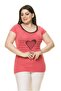 Women's Plus Size Pink Pearl Stone Embroidered Bodysuit 17E-70013-3 - 2