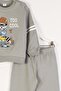 Boy's Tracksuit Set "Too Cool" Printed Sweatshirt & Bottoms - 4