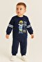 Boy's Tracksuit Set "Too Cool" Printed Sweatshirt & Bottoms - 5