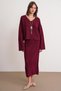 6961 Women's Knitwear Sweater Skirt Set Burgundy